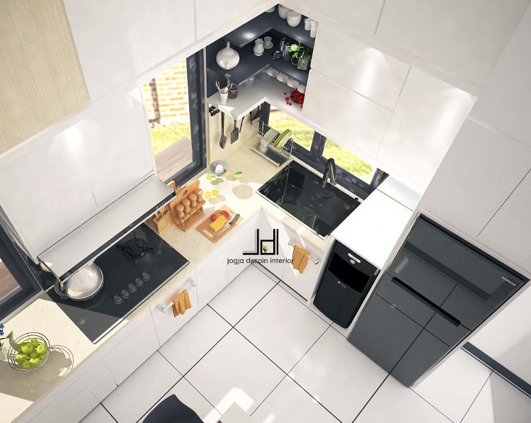 L Shaped kitchen set modern, sumber Jogja Desain Interior