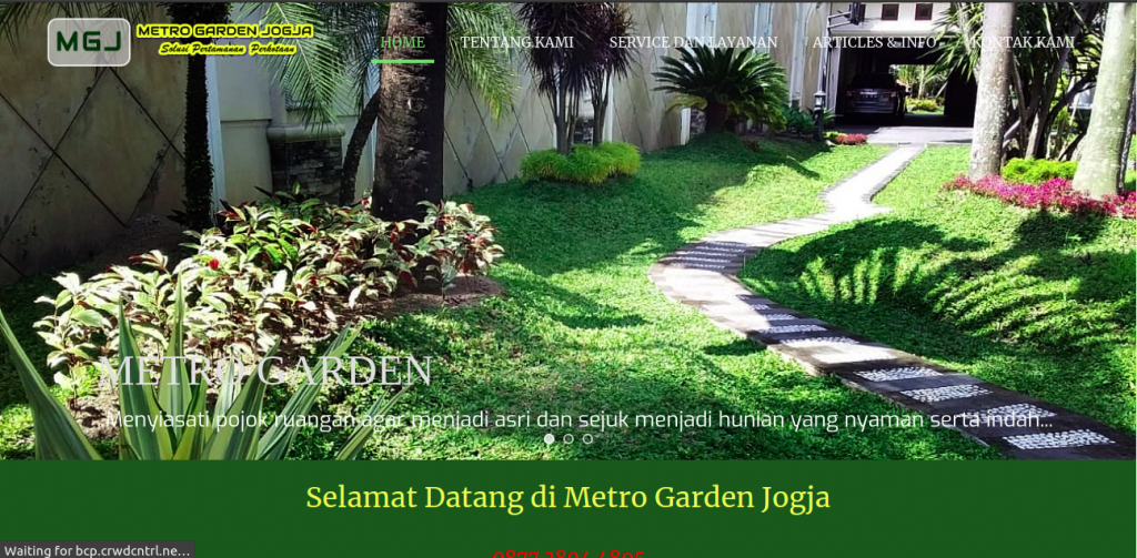 Tampak situs website dari Metro Garden Jogja, foto: screenshots