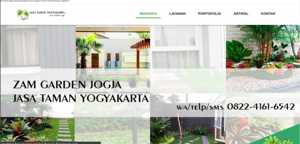Tampak situs website dari ZAM Garden Jogja, foto: screenshots