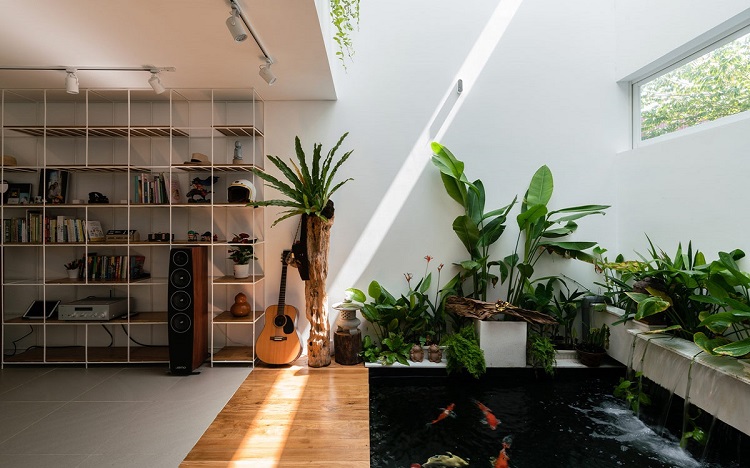 Contoh desain kolam ikan indoor, Sumber: qhomemart.com