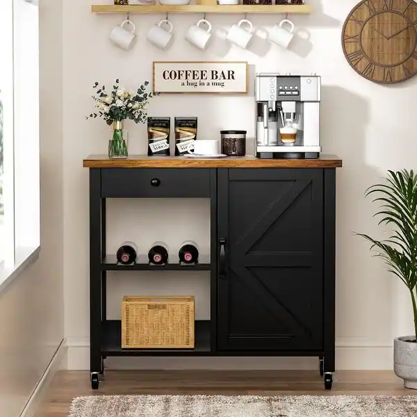 Konsep minibar untuk kopi dirumah dengan roda