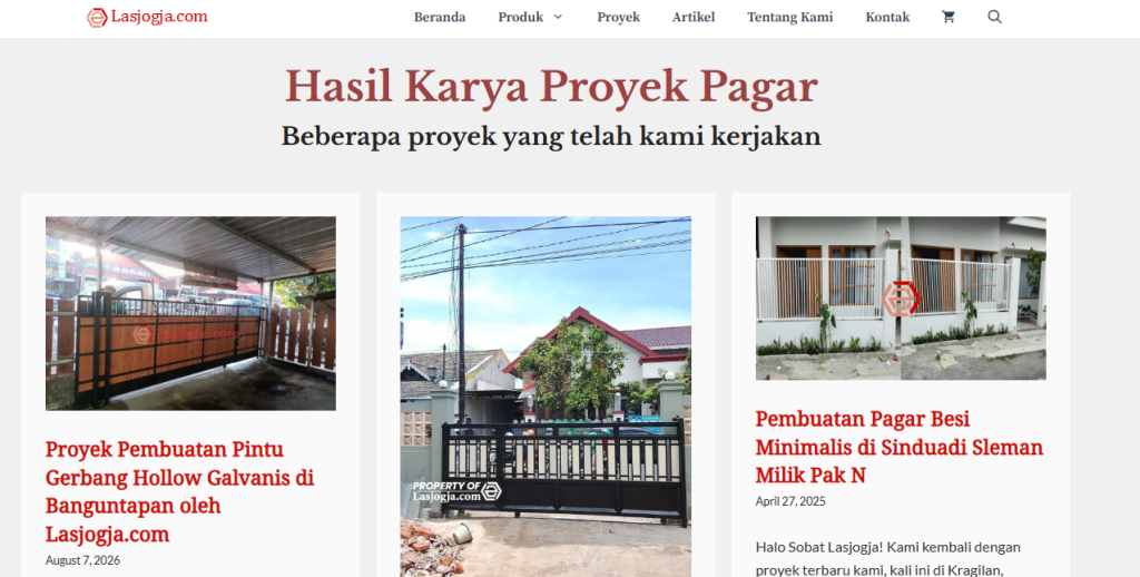 Proyek pembuatan pagar dari Las Jogja